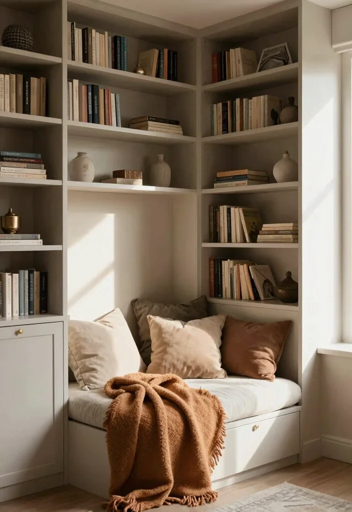 17 Bookshelves Ideas for Bedroom Organized Stylish Storage - 14. Custom Built-Ins with Reading Nook 1