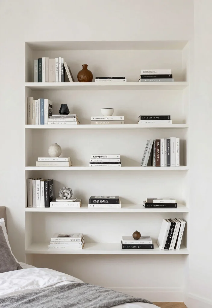 17 Bookshelves Ideas for Bedroom Organized Stylish Storage - 15. Open Shelf Design for Display and Access 1
