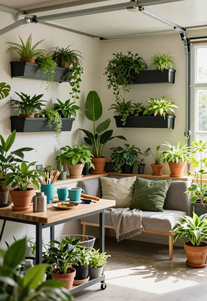 17 Garage Living Room Ideas: Smart Conversions That Work - 14. Garden Oasis 1