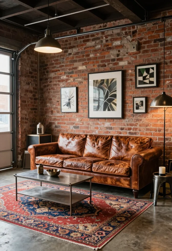 17 Garage Living Room Ideas: Smart Conversions That Work - 3. Industrial Loft Vibe 1