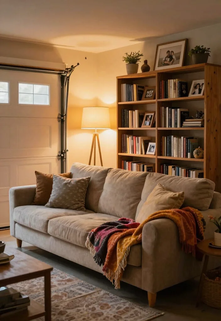 17 Garage Living Room Ideas: Smart Conversions That Work - 4. Cozy Nesting Zone 1