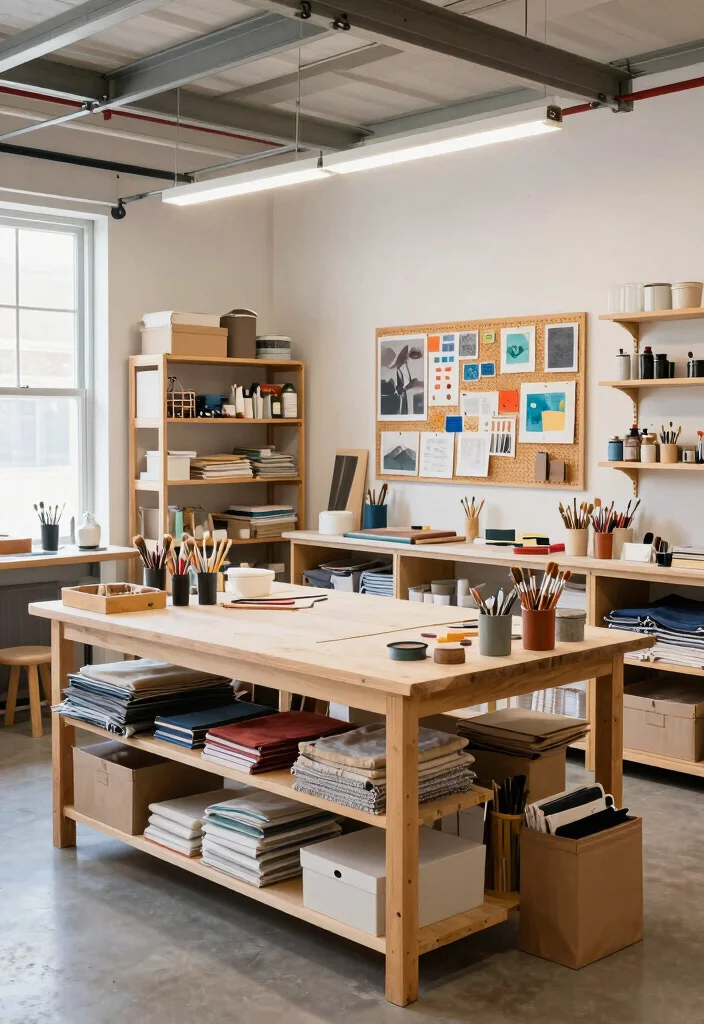 17 Garage Living Room Ideas: Smart Conversions That Work - 8. Arts and Crafts Studio 1