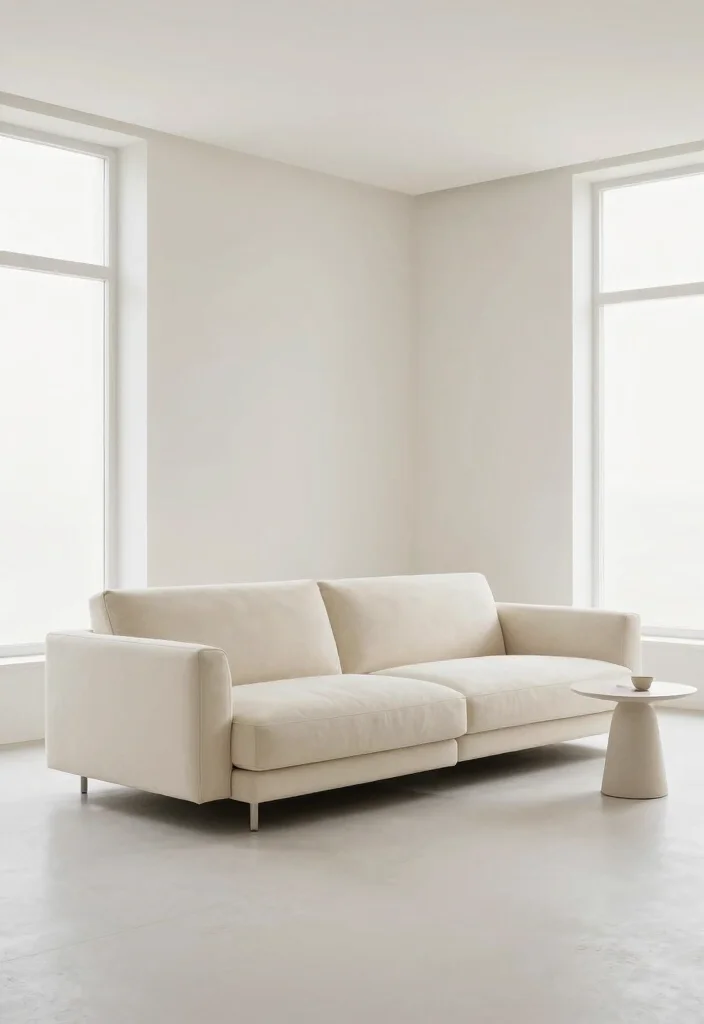 17 Ivory Living Room Ideas: Soft, Elegant, and Timeless - 11. Minimalist Decor 1