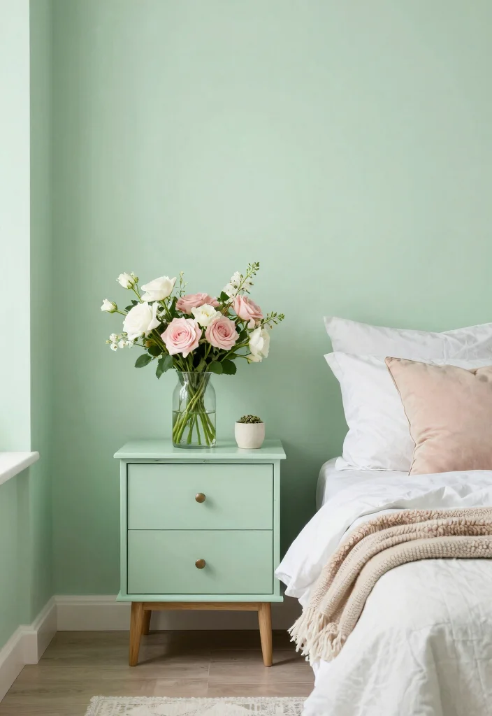 17 Light Green Bedroom Aesthetic Ideas Fresh Calm Vibes - 15. Seasonal Decor Updates 1