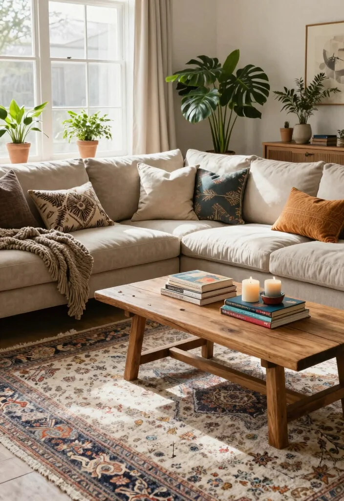 17 Living Room Cozy Ideas for Warm Relaxing Vibes - 1. Layered Textiles for Depth 1