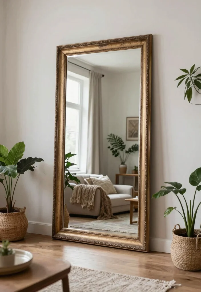 17 Living Room Cozy Ideas for Warm Relaxing Vibes - 8. Using Mirrors for Space 1