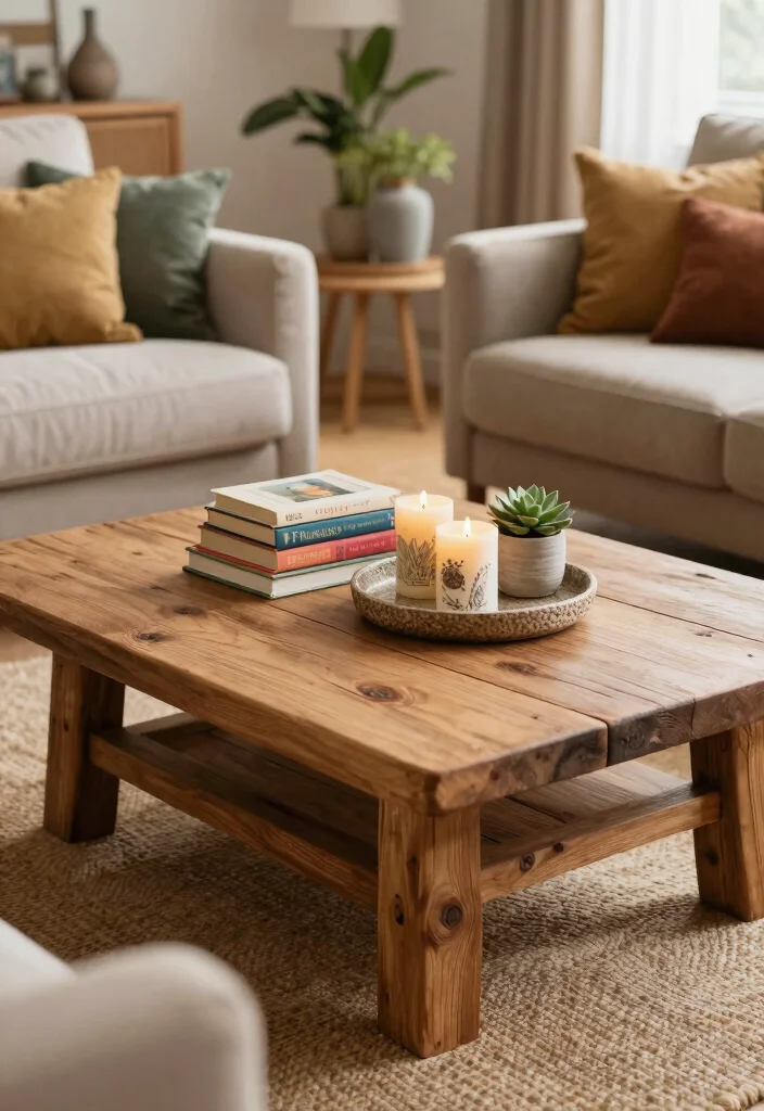 17 Living Room Cozy Ideas for Warm Relaxing Vibes - 9. Unique Coffee Tables 1