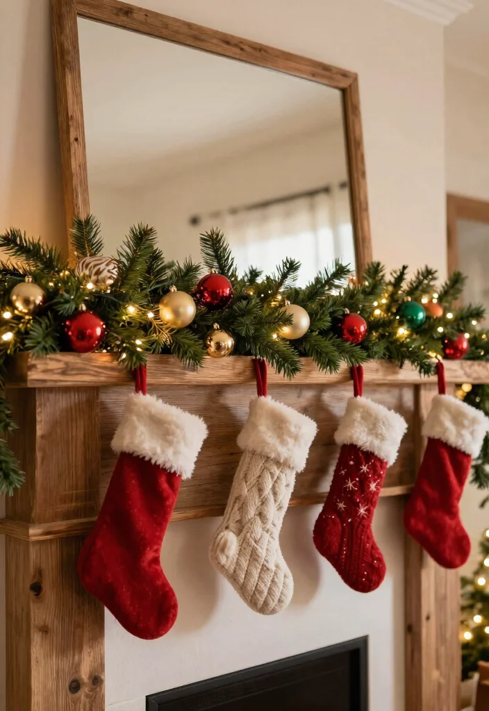 17 Living Room Mantle Decor Ideas Balanced and Beautiful - 17. Holiday Magic on the Mantle 1