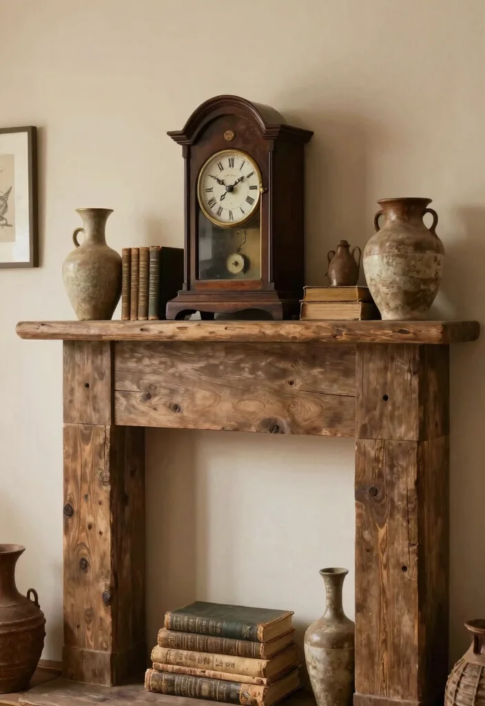 17 Living Room Mantle Decor Ideas Balanced and Beautiful - 4. Vintage Finds and Antiques 1