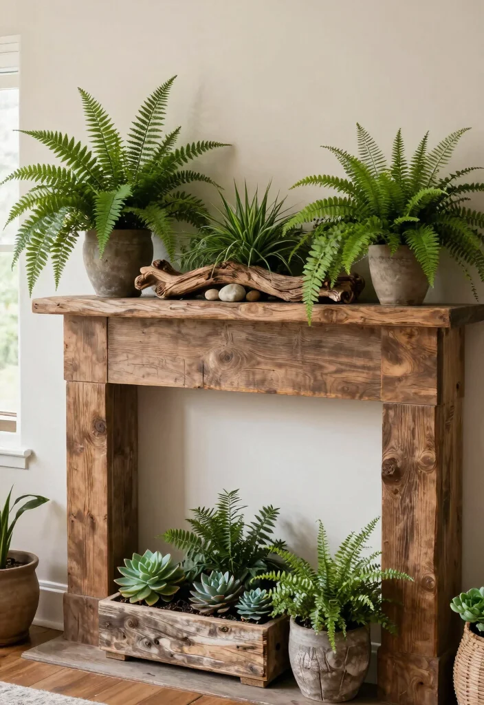 17 Living Room Mantle Decor Ideas Balanced and Beautiful - 6. Incorporate Nature with Greenery 1