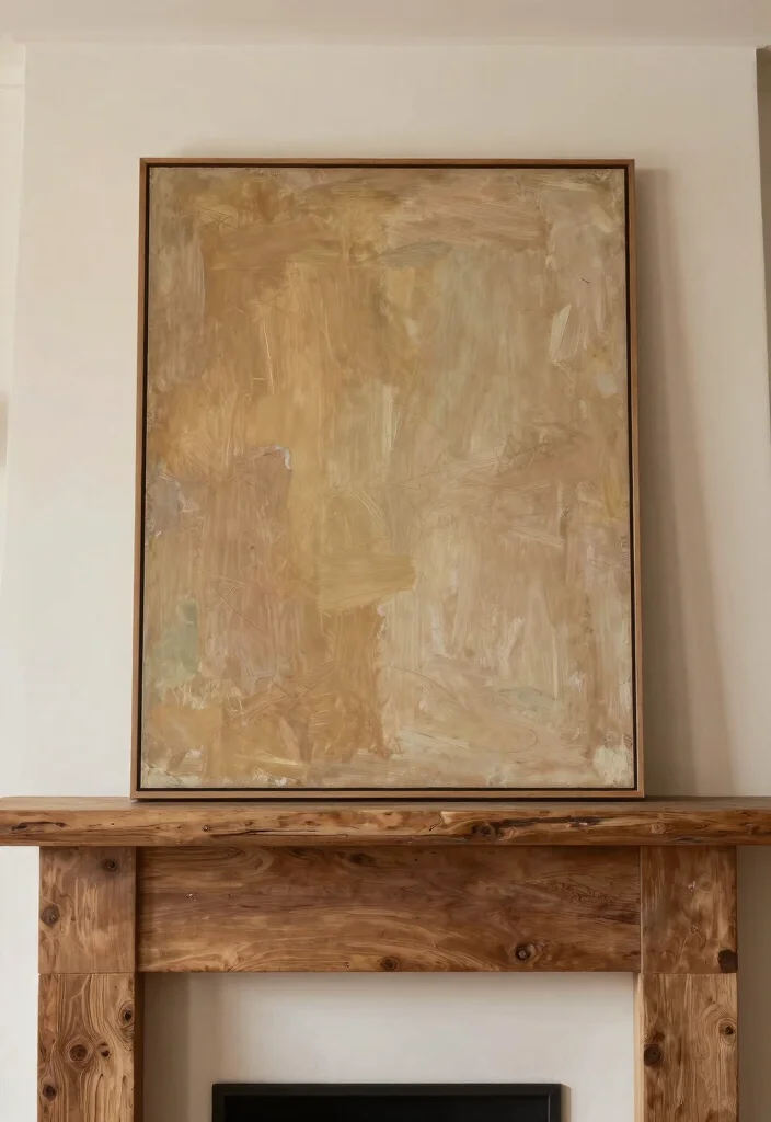 17 Living Room Mantle Decor Ideas Balanced and Beautiful - 7. Statement Artwork Above the Mantle 1