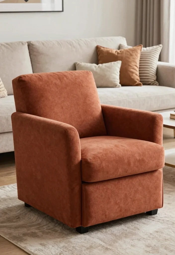 17 Living Room Terracotta Ideas: Earthy Warm Tones - 12. Terracotta Accent Chairs 1
