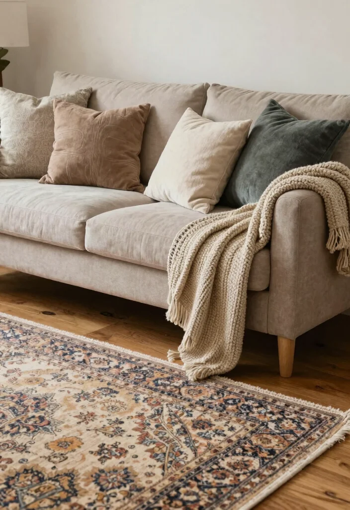 17 Messy Living Room Aesthetic Ideas: Lived-In Cozy Charm - 14. Cozy Textiles 1