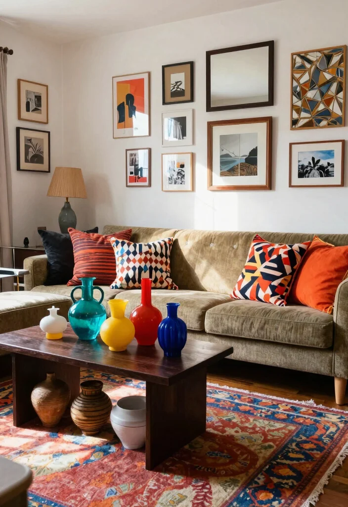 17 Messy Living Room Aesthetic Ideas: Lived-In Cozy Charm - 4. Mismatched Decor 1