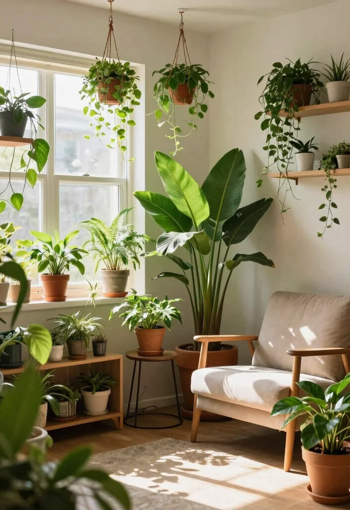 17 Messy Living Room Aesthetic Ideas: Lived-In Cozy Charm - 7. Greenery Galore 1