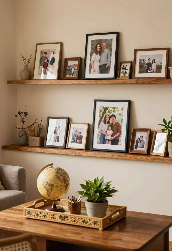 17 Messy Living Room Aesthetic Ideas: Lived-In Cozy Charm - 9. Personal Touches 1