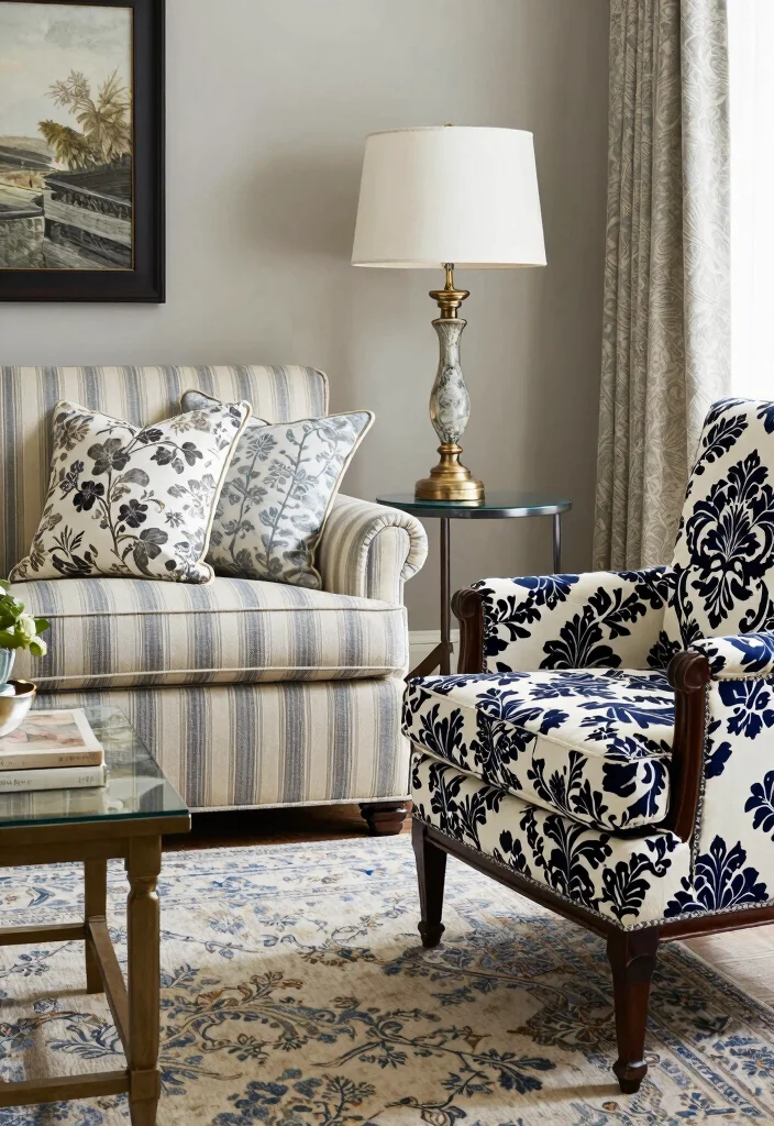 17 Parisian Living Room Ideas for Elegant, Effortless Style - 14. Classic Patterns 1