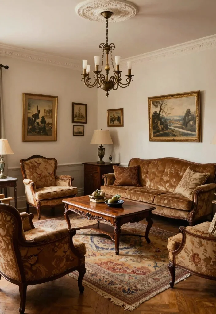 17 Parisian Living Room Ideas for Elegant, Effortless Style - 2. Vintage Furniture Pieces 1