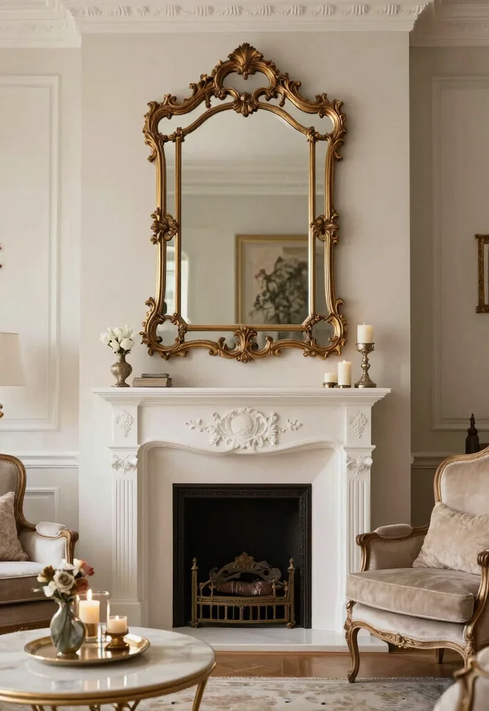 17 Parisian Living Room Ideas for Elegant, Effortless Style - 4. Decorative Mirrors 1