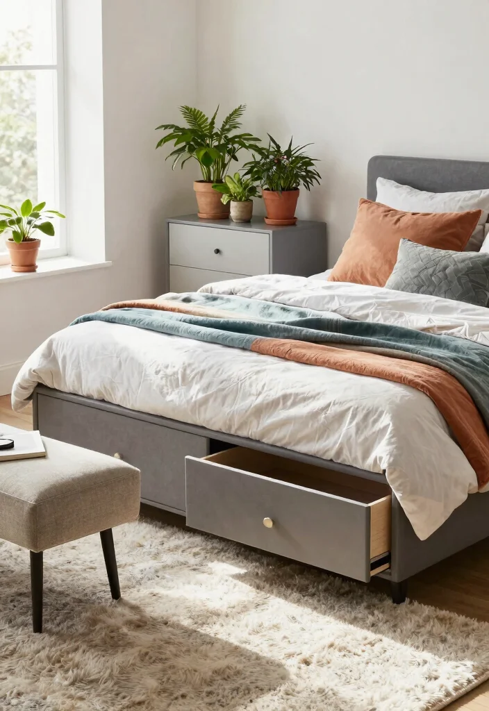 17 Rectangle Bedroom Layout Ideas Smart Space Flow - 2. Storage Bed Magic 1