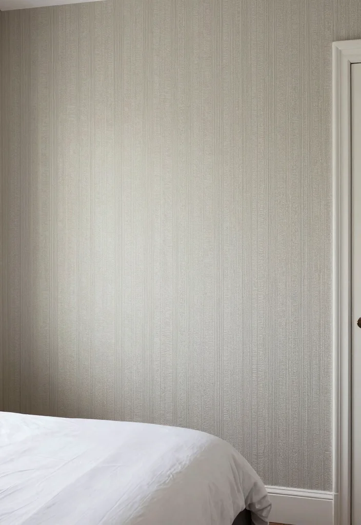 17 Small Bedroom With Bathroom Ideas: Compact Luxury Layouts - 10. Elegant Wallpaper: Creating Depth and Style 1