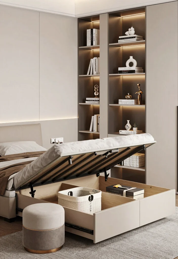 17 Small Bedroom With Bathroom Ideas: Compact Luxury Layouts - 3. Smart Storage Solutions: Hidden Luxury 1
