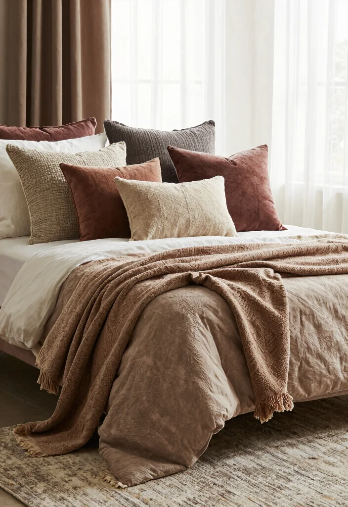 17 Small Bedroom With Bathroom Ideas: Compact Luxury Layouts - 6. Layered Textiles: Elevating Comfort 1