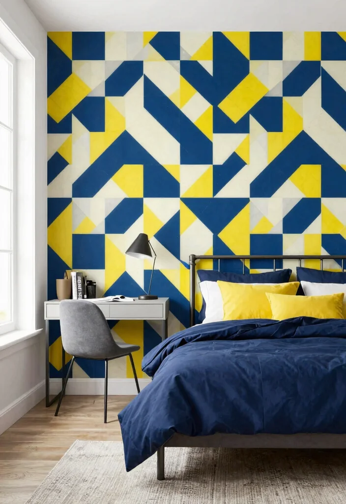17 Wallpaper for Bedroom Modern Ideas Stylish Statement Walls - 1. Bold Geometric Patterns 1