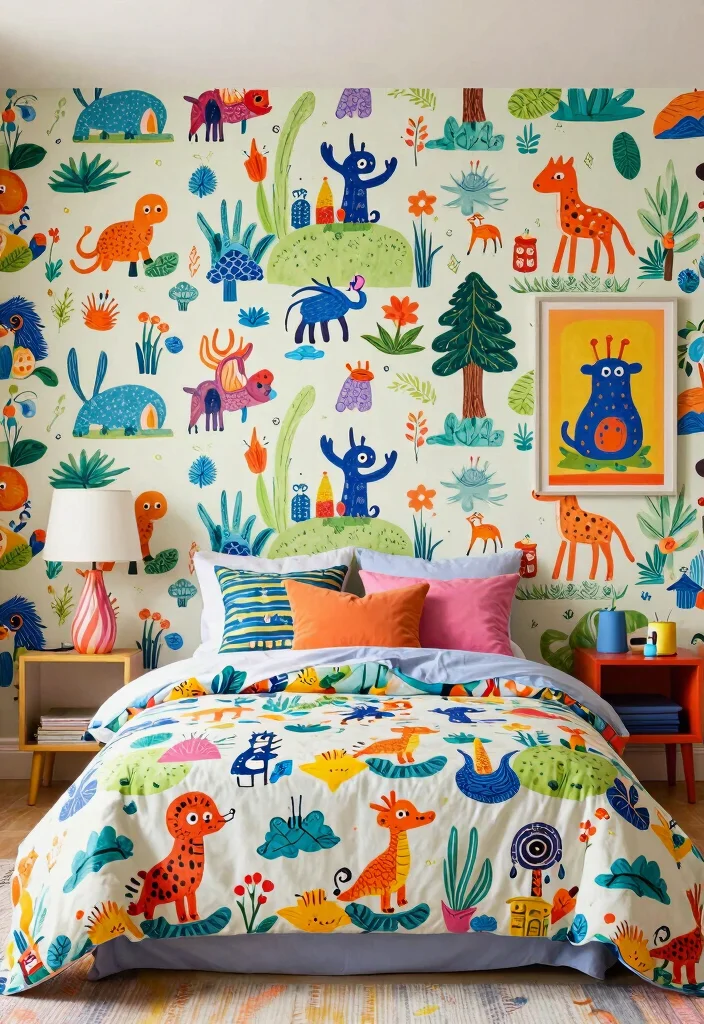 17 Wallpaper for Bedroom Modern Ideas Stylish Statement Walls - 10. Whimsical Designs 1