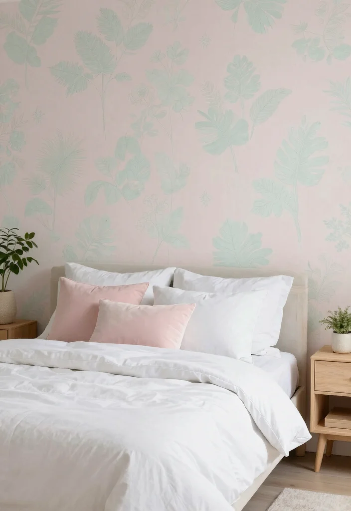 17 Wallpaper for Bedroom Modern Ideas Stylish Statement Walls - 13. Pastel Hues 1
