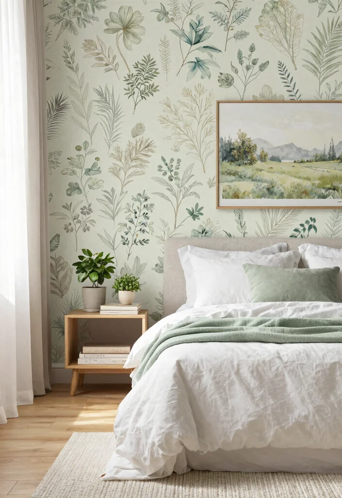 17 Wallpaper for Bedroom Modern Ideas Stylish Statement Walls - 2. Nature-Inspired Motifs 1