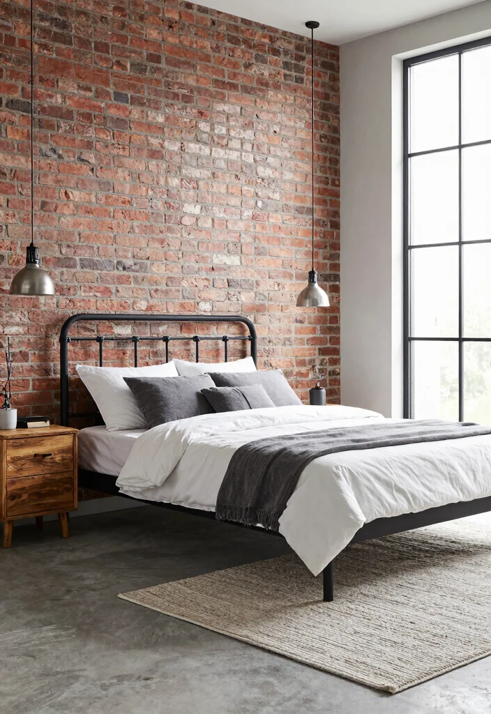 17 Wallpaper for Bedroom Modern Ideas Stylish Statement Walls - 6. Industrial Chic 1