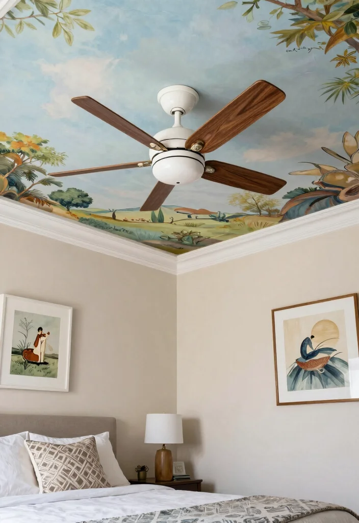 18 Bedroom False Ceiling Design With Fan Ideas for Modern Comfort - 12. Artistic Focal Points 1