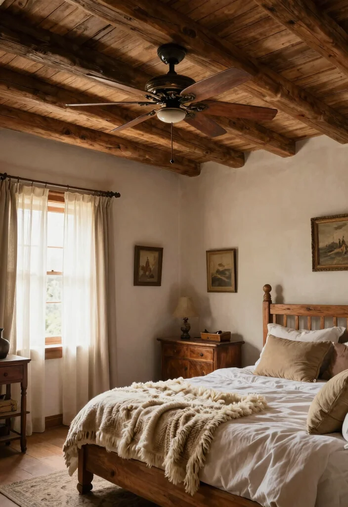 18 Bedroom False Ceiling Design With Fan Ideas for Modern Comfort - 3. Rustic Charm 1