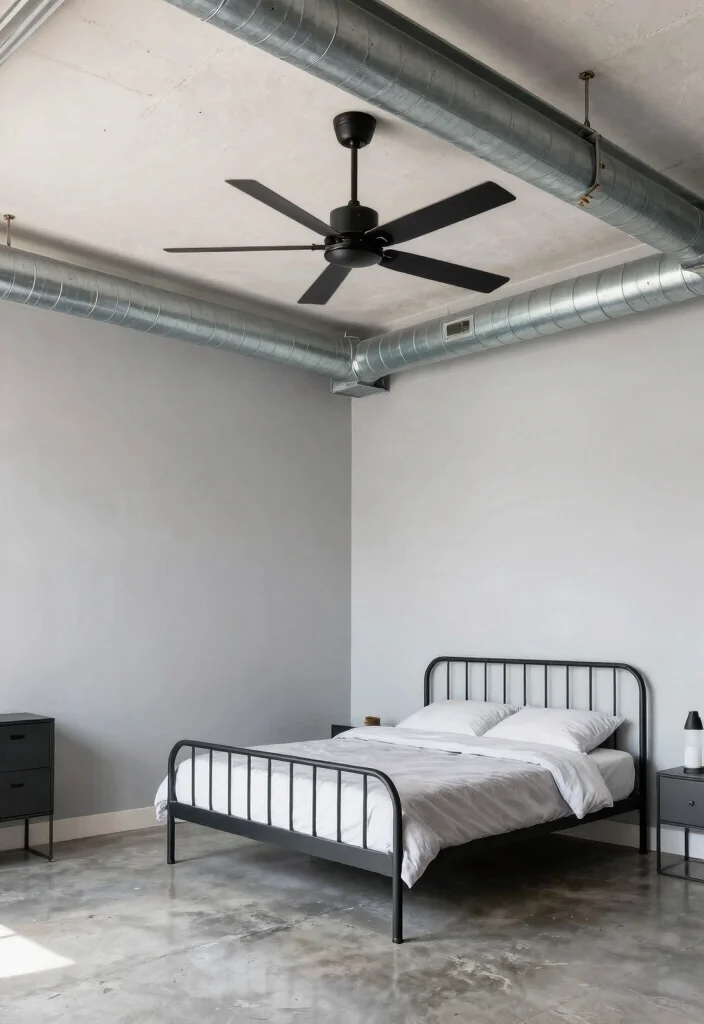 18 Bedroom False Ceiling Design With Fan Ideas for Modern Comfort - 4. Industrial Style 1