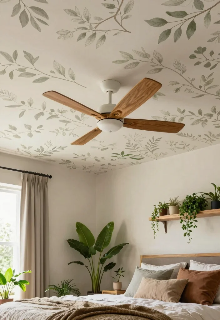 18 Bedroom False Ceiling Design With Fan Ideas for Modern Comfort - 8. Nature-Inspired Designs 1