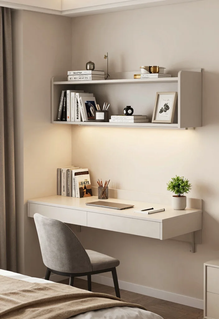 18 Bedroom Ideas for Small Rooms: DIY Smart Budget Solutions - 11. Wall-Mounted Desks 1
