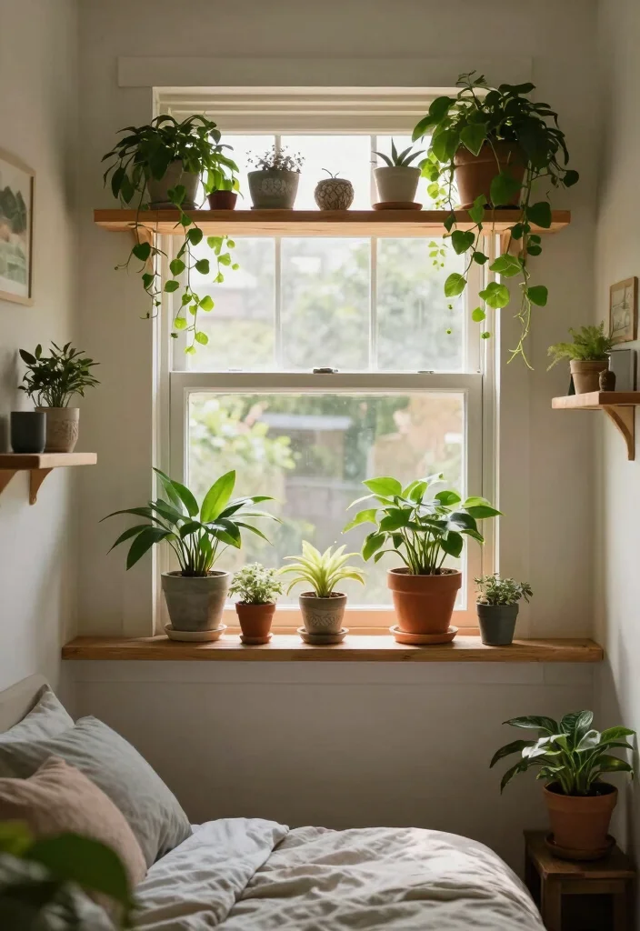18 Bedroom Ideas for Small Rooms: DIY Smart Budget Solutions - 18. Greenery and Natural Elements 1