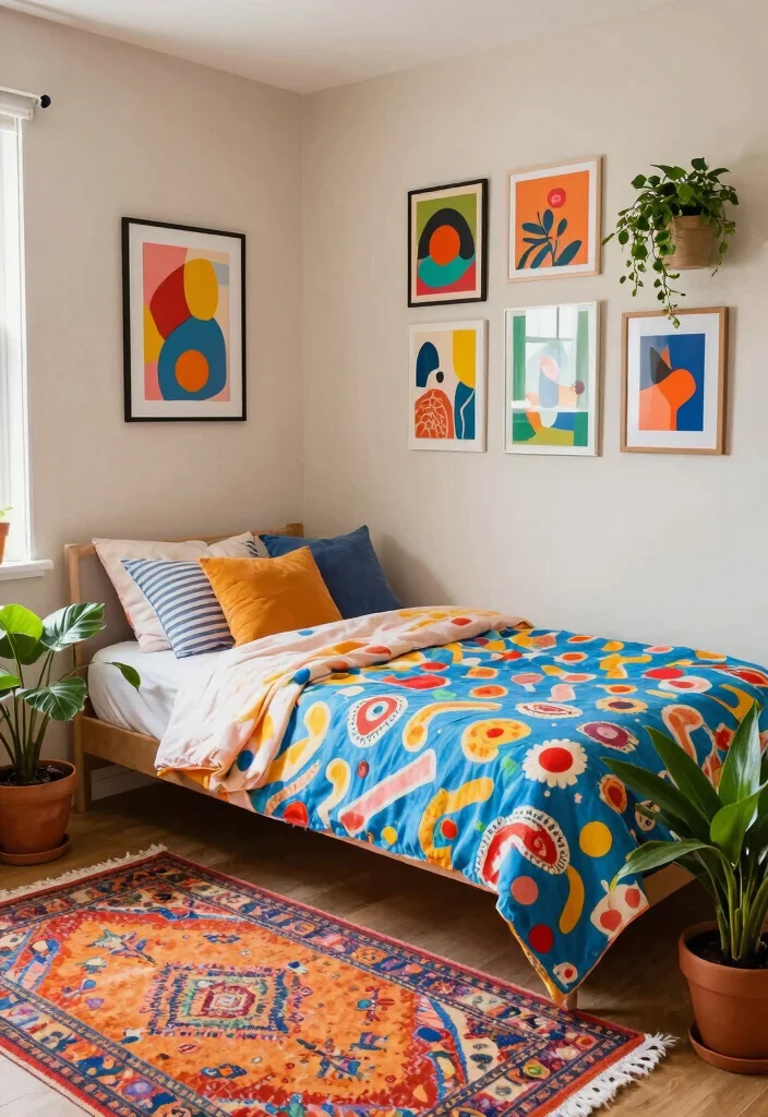 18 Bedroom Ideas for Small Rooms: DIY Smart Budget Solutions - 8. Colorful Accents 1
