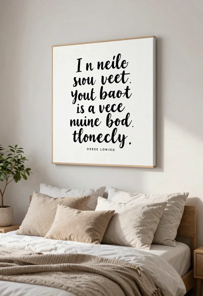 18 Bedroom Wall Decor Aesthetic Ideas for Trendy Cozy Styling - 10. Inspirational Quotes on Canvas 1