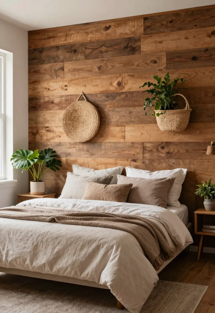 18 Bedroom Wall Decor Aesthetic Ideas for Trendy Cozy Styling - 11. Rustic Wood Panels 1