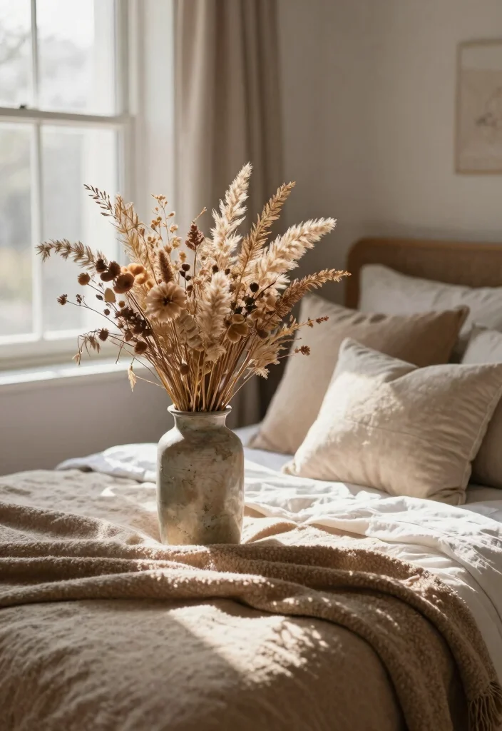 18 Bedroom Wall Decor Aesthetic Ideas for Trendy Cozy Styling - 12. DIY Dried Flower Arrangements 1