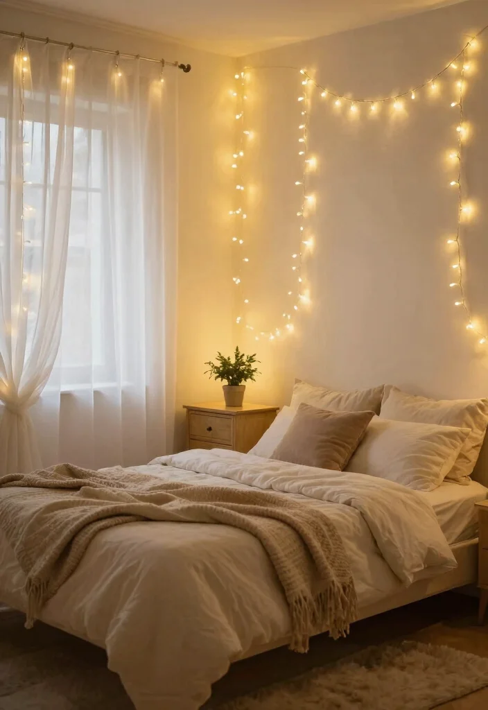18 Bedroom Wall Decor Aesthetic Ideas for Trendy Cozy Styling - 15. Ethereal Fairy Lights 1