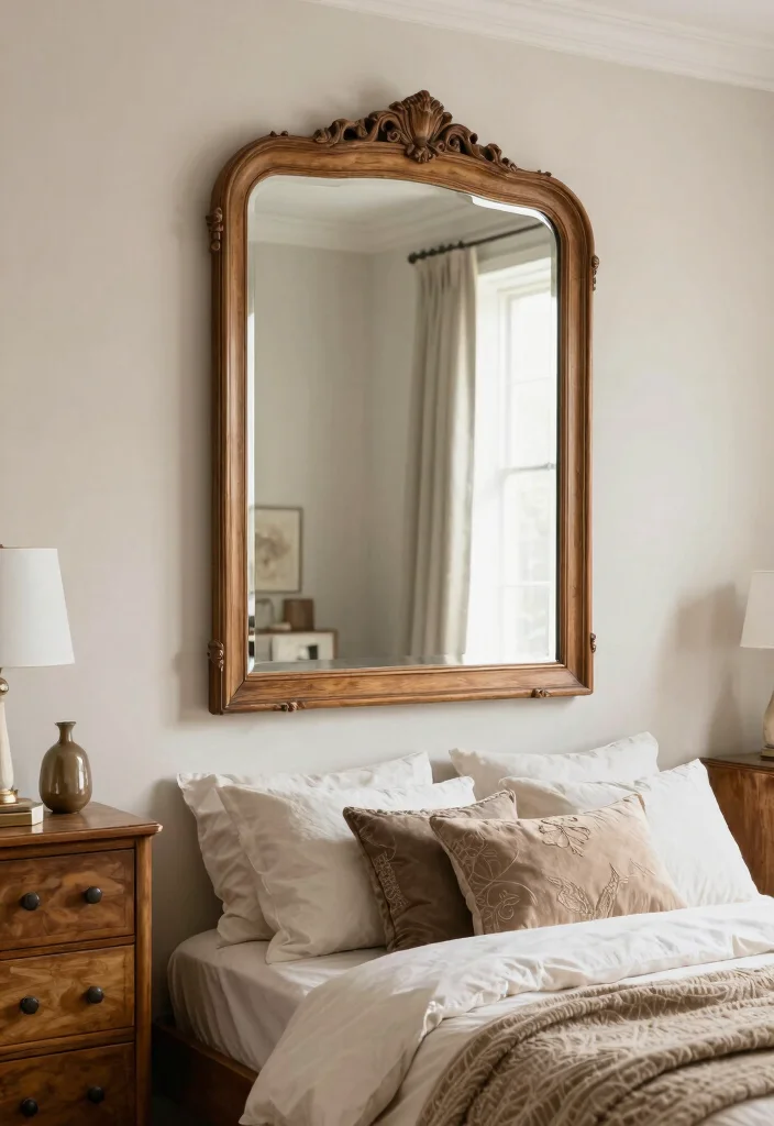 18 Bedroom Wall Decor Aesthetic Ideas for Trendy Cozy Styling - 16. Statement Mirrors 1