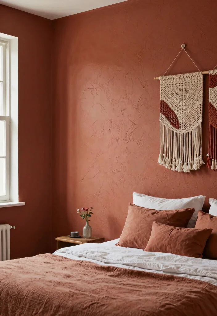 18 Bedroom Wall Decor Aesthetic Ideas for Trendy Cozy Styling - 17. Textured Wall Paint 1