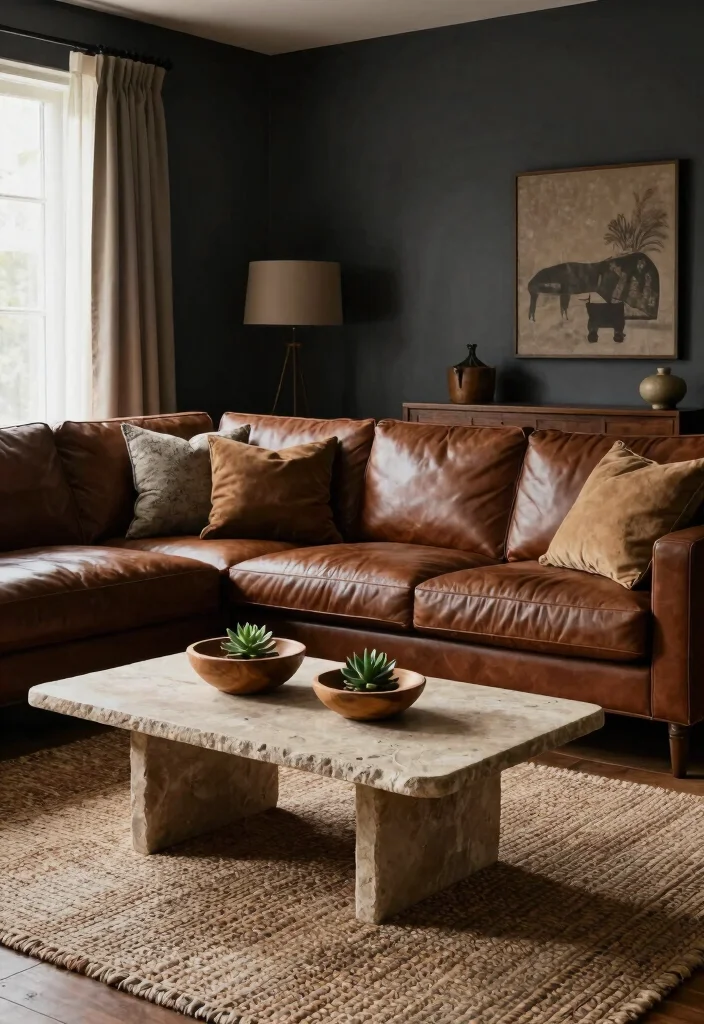 18 Dark Living Room Ideas: Moody, Elegant, and Stylish - 6. Dark and Earthy 1