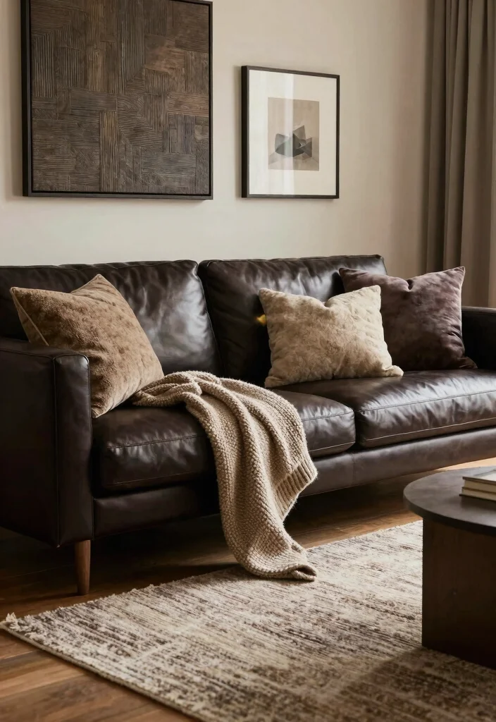 18 Dark Living Room Ideas: Moody, Elegant, and Stylish - 8. Textured Layers 1