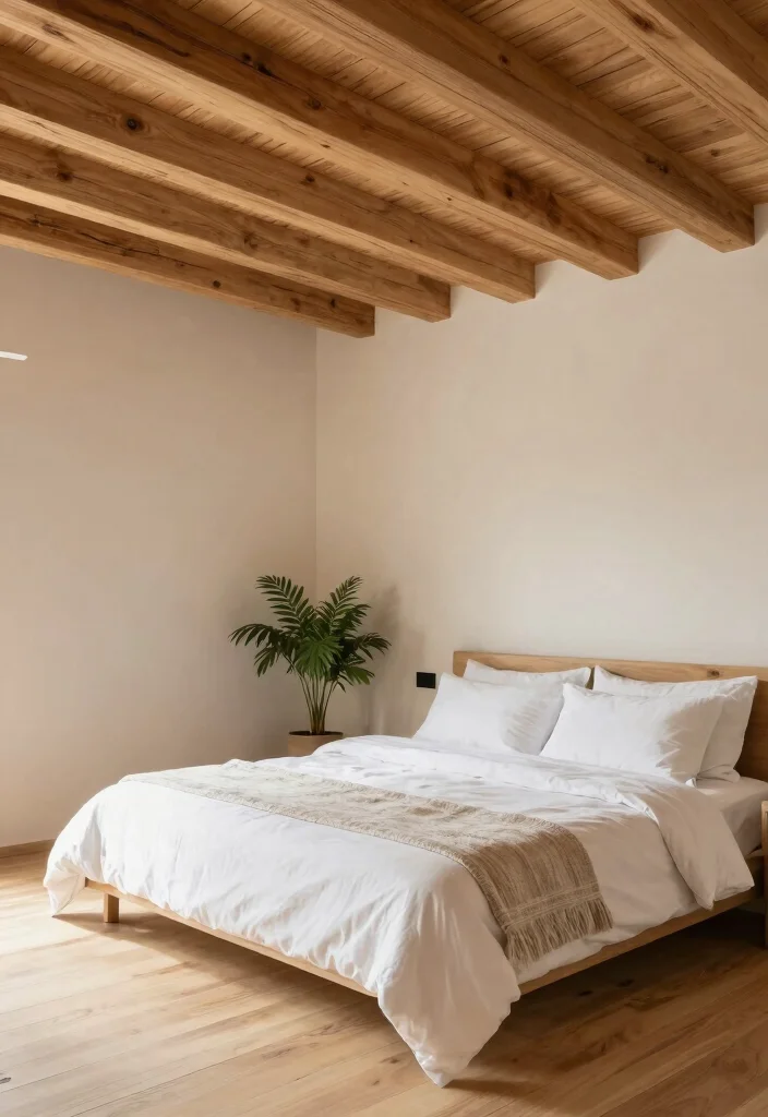 18 False Ceiling Design for Bedroom Ideas Stylish Modern Finish - 1. Minimalistic Wooden Beams 1