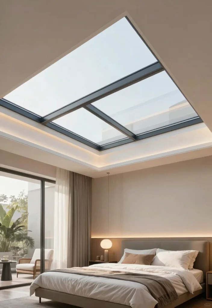 18 False Ceiling Design for Bedroom Ideas Stylish Modern Finish - 16. Sophisticated Glass Panels 1