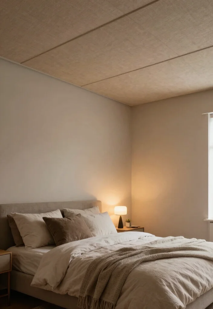 18 False Ceiling Design for Bedroom Ideas Stylish Modern Finish - 3. Eco-Friendly Fabric Panels 1